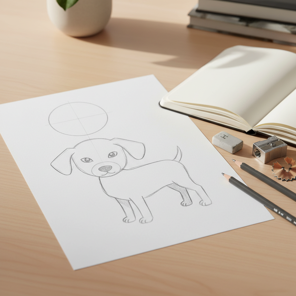 Kuidas joonistada koer minutitega: lihtne juhis algajale